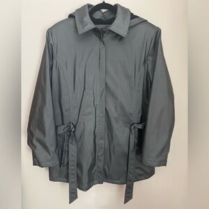 Outbrook Women’s Grey Hooded Fleece LinedJacket Coat Size 1X 16W 18W VTG Y2K